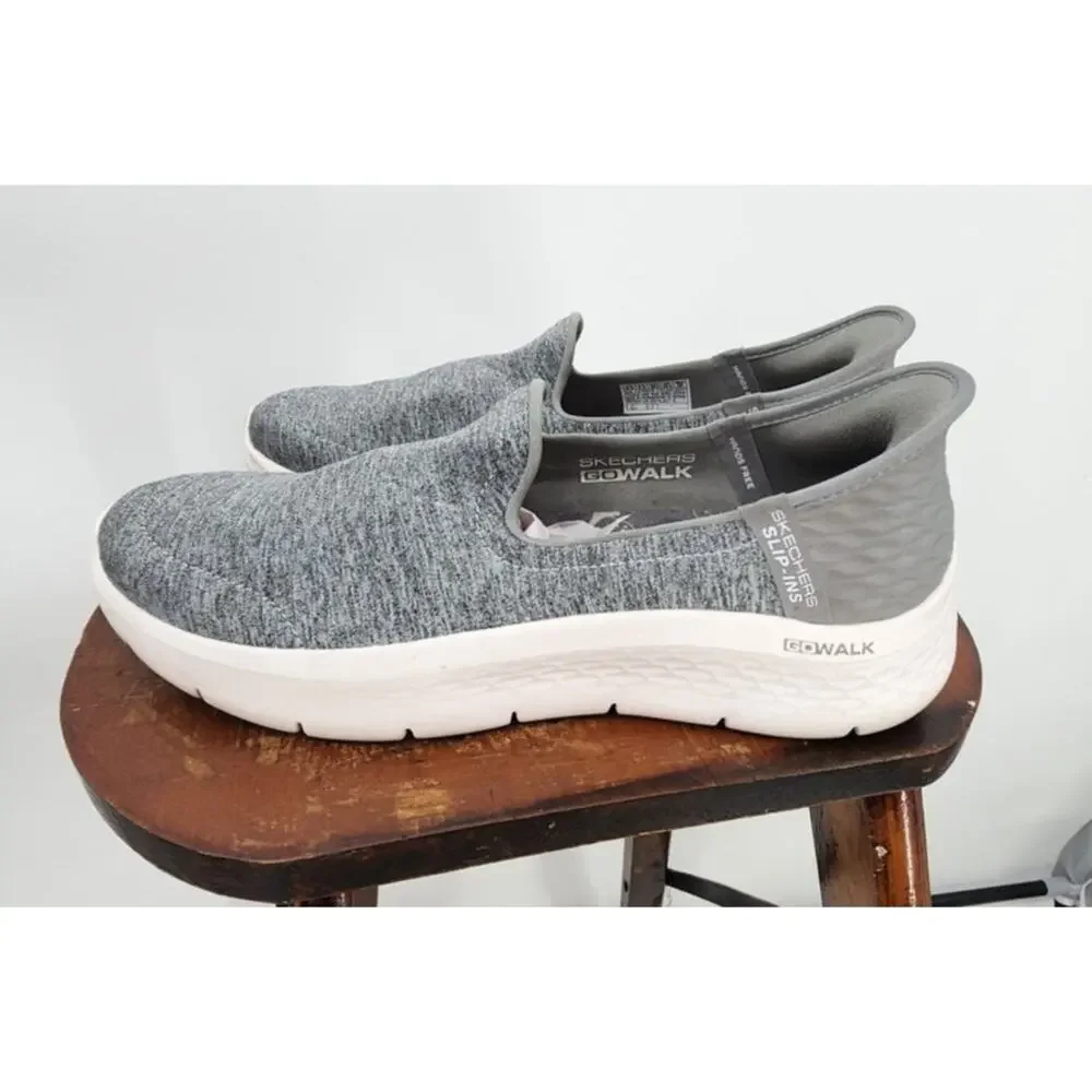 Skechers Slip-Ins Air Cooled Memory‎ Foam Grey Green White Size 6